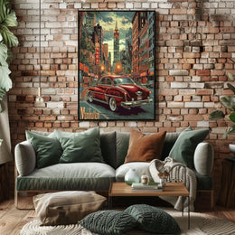 Midcentury Manhattan City Streets Poster Vintage Wall Art