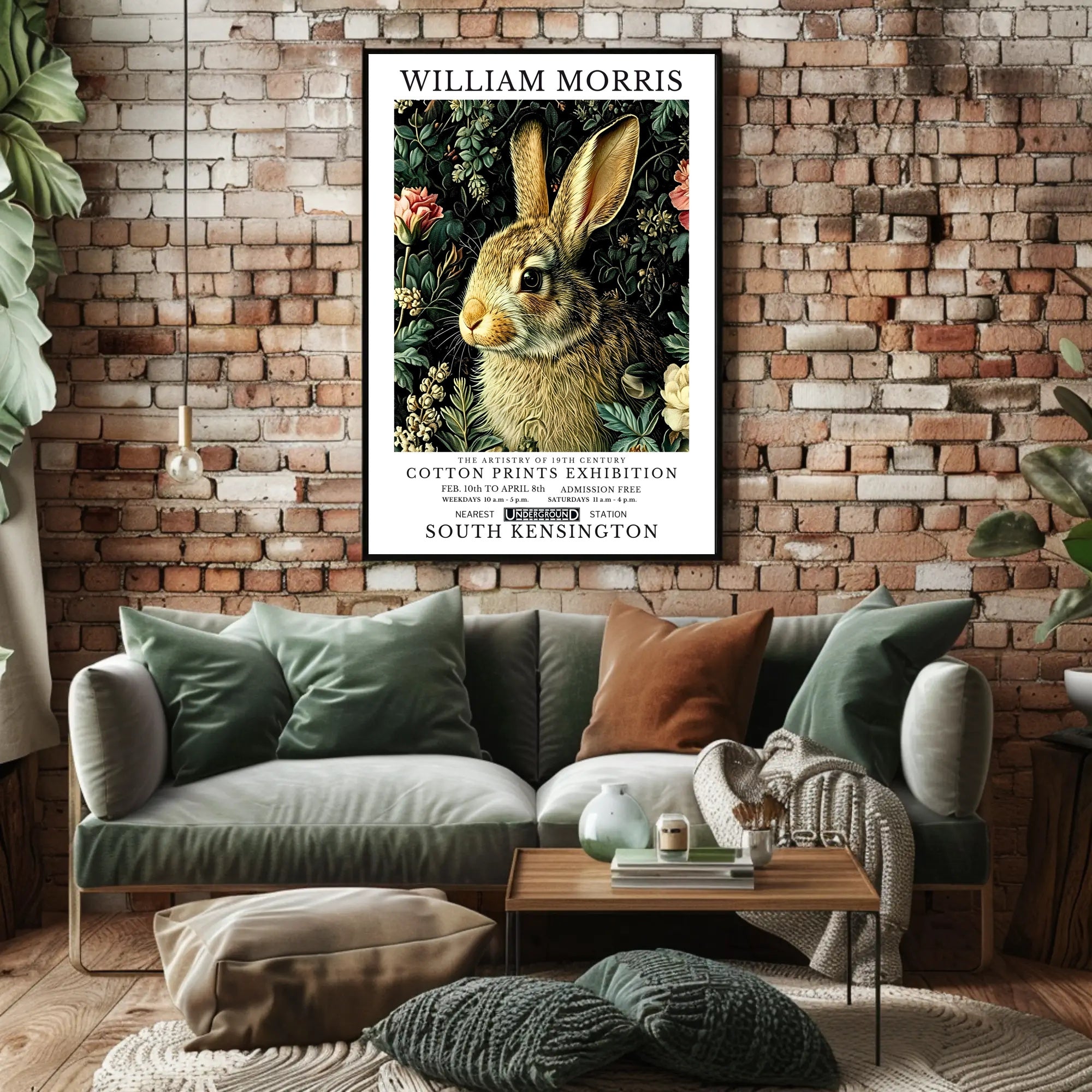 William Morris Nature-Inspired 19th-Century Exhibition Artistic Poster