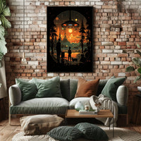 Cosmic Encounter At Sunset Poster