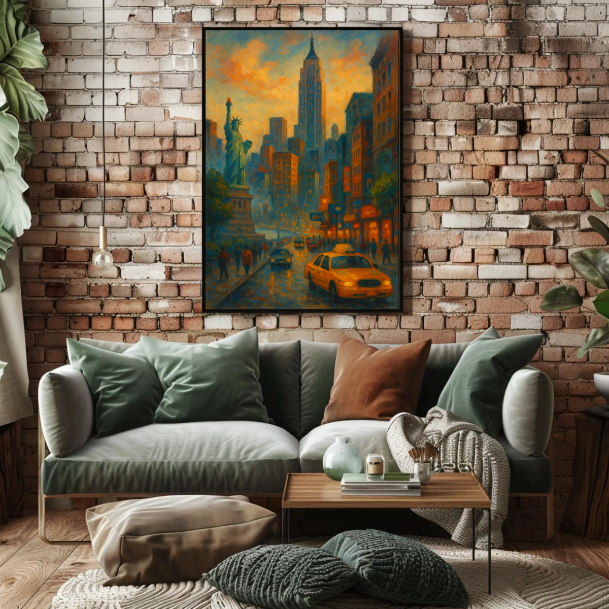 New York City Dusk Urban Scene Poster Modern Wall Art