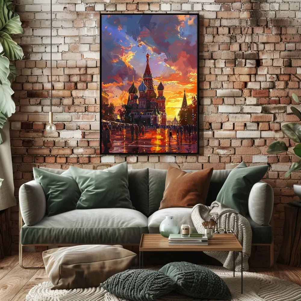 Saint Basil's Cathedral Impressionistic Sunset Poster