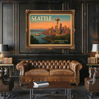 Seattle Travel Poster Art Print for Home Decor