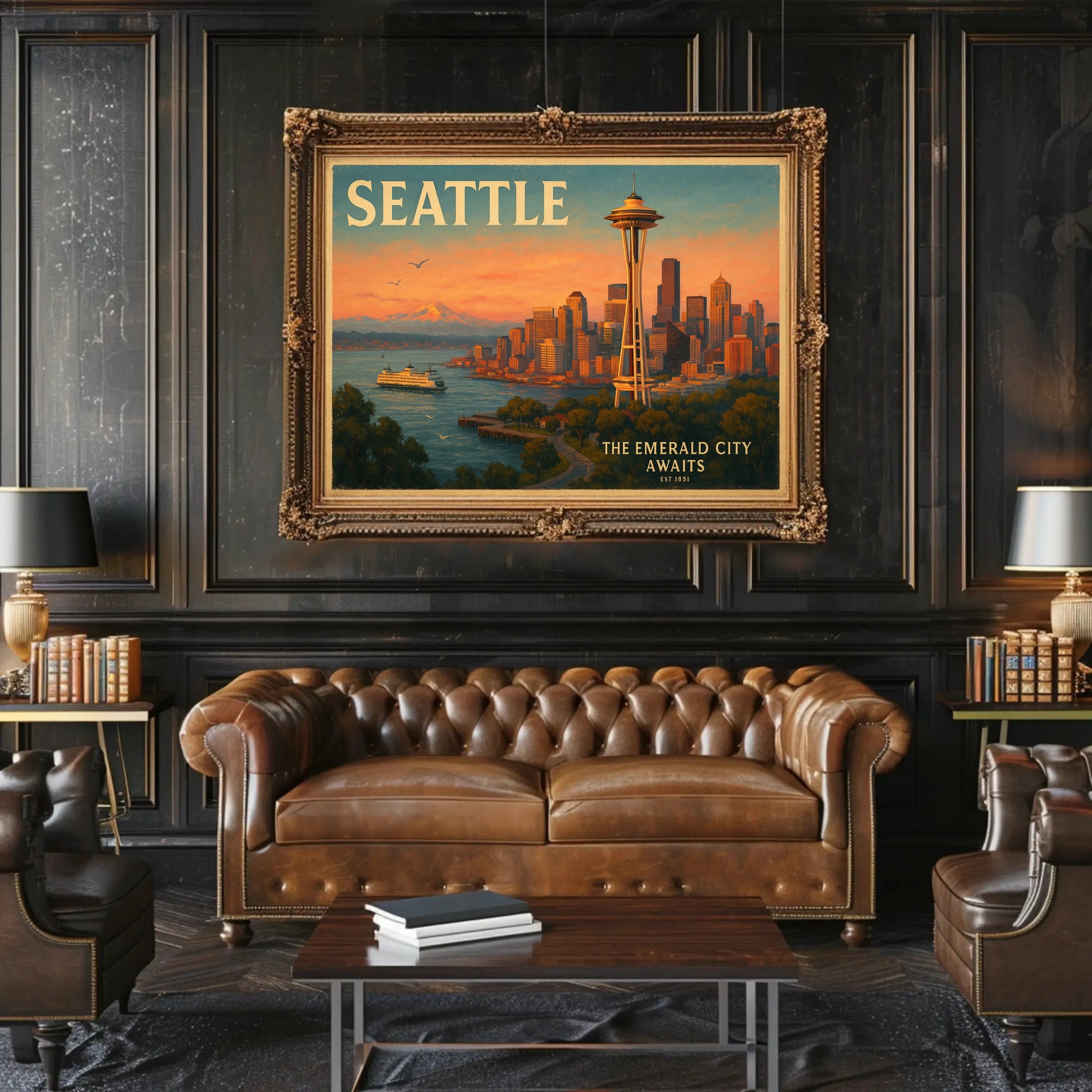 Seattle Travel Poster Art Print for Home Decor