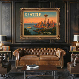 Seattle Travel Poster Art Print for Home Decor