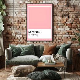 Soft Pink Minimalistic Design Abstract or Artistic Poster PosterGoat