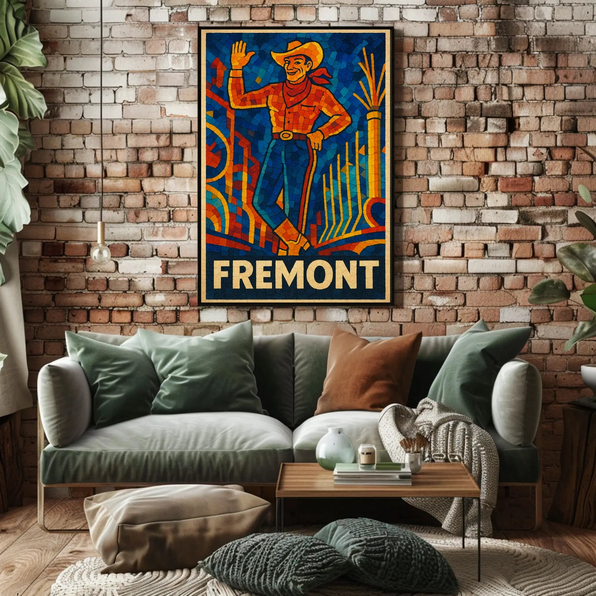 Fremont Mosaic Cowboy Poster