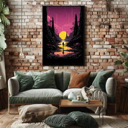Surreal Dreamscape Reflective Horizon Fantasy Art Poster