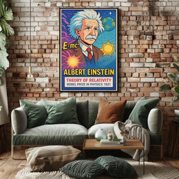 Albert Einstein Relativity Vintage Science Poster