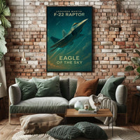Eagle of the Sky F22 Raptor Poster for Aviation Enthusiasts