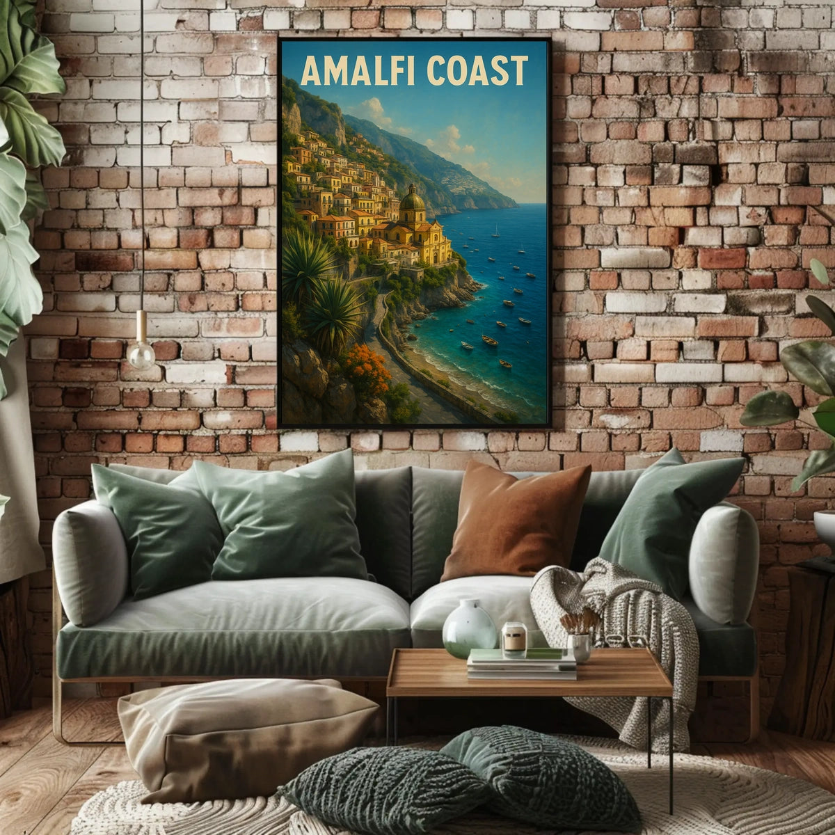 Amalfi Coast Poster Wall Art for Coastal Decor Lovers