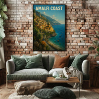 Amalfi Coast Poster Wall Art for Coastal Decor Lovers