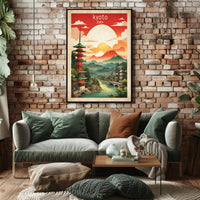Kyoto Serenity Vintage Travel Poster