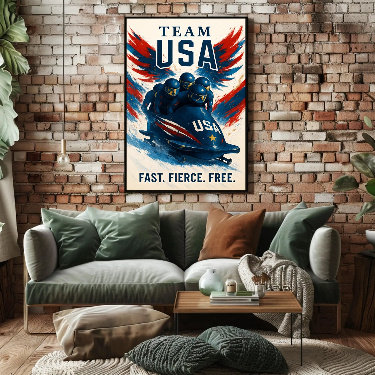 Team USA Bobsled Poster