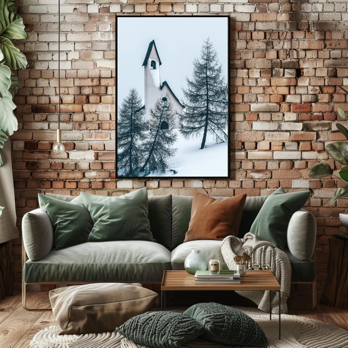 Serene Winter Chapel in Snowy Alpine Landscape