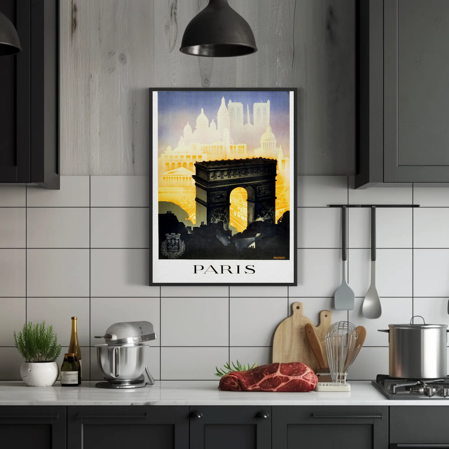 Air France Paris Londres Flight Vintage Travel Poster