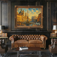 Enchanting Italy Watercolor Impressionism Travel Italian Landscapes Mediterranean Vibe Poster