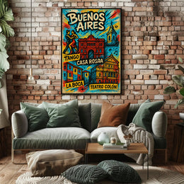 Buenos Aires Highlights Vintage Poster Print PosterGoat