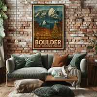 Boulder Rocky Mountain Sparkle Poster