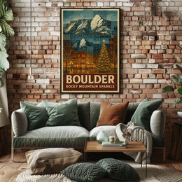 Boulder Rocky Mountain Sparkle Poster