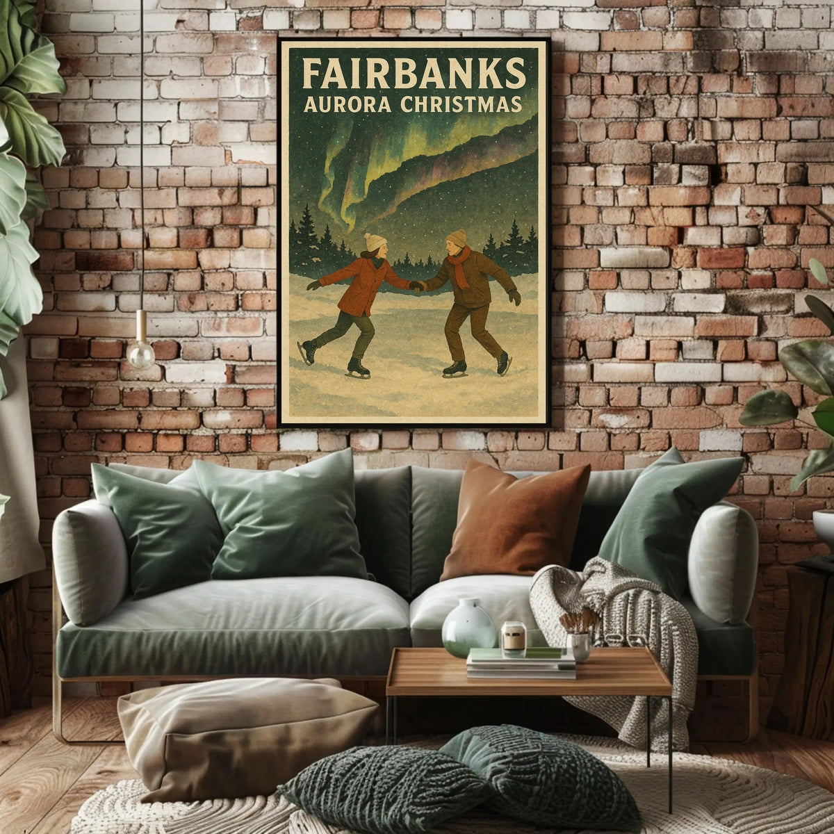 Fairbanks Aurora Christmas Poster