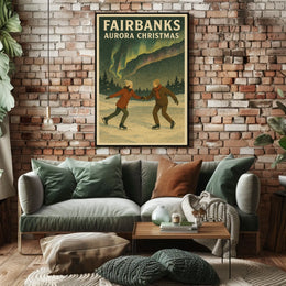 Fairbanks Aurora Christmas Poster