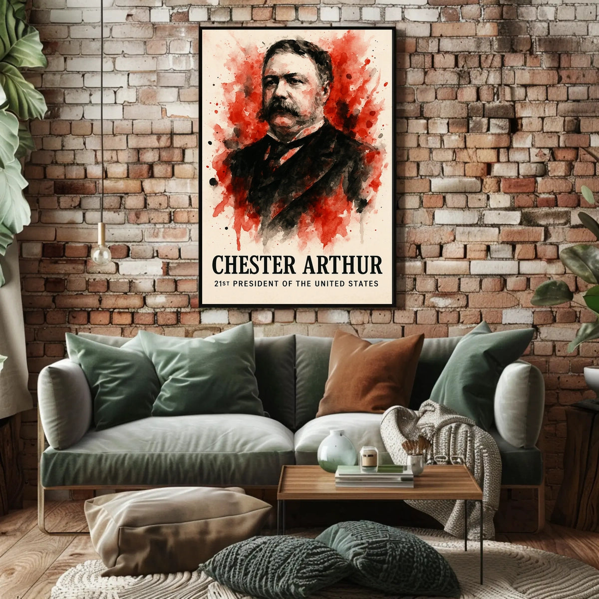 Chester Arthur Watercolor Portrait Historical-Presidential Poster