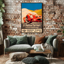 3rd Rallye Ferrari Travel Poster Art Print Decor