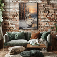Winter Cabin Retreat Poster