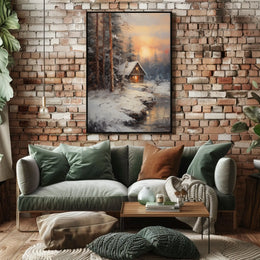 Winter Cabin Retreat Poster