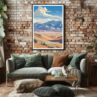 Great Sand Dunes Travel Poster Vintage Wall Art
