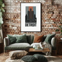 Detroit Skyline Art Poster