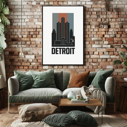 Detroit Skyline Art Poster