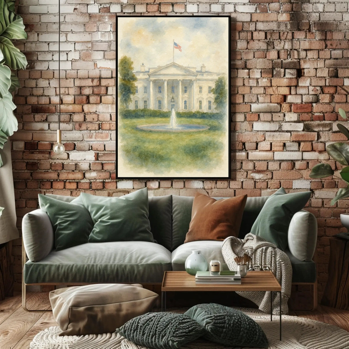 The White House in Watercolor Poster