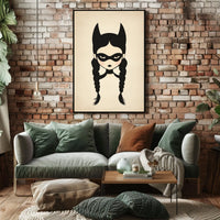 Mysterious Girl Stylized Illustration Braided Hair Poster