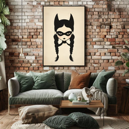 Mysterious Girl Stylized Illustration Braided Hair Poster