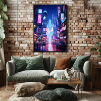 Neon Cityscape Poster