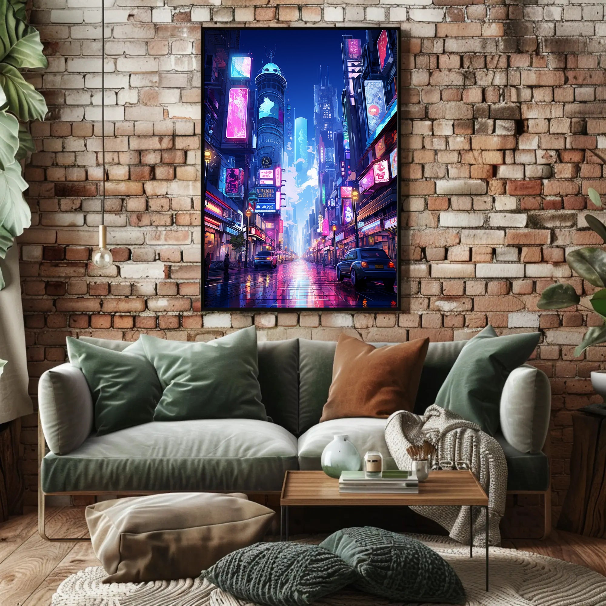 Neon Cityscape Poster