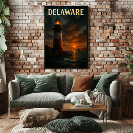 Delaware Lighthouse At Sunset Poster