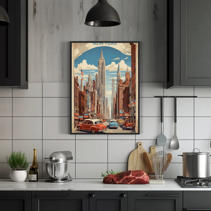 New York City Empire Street View Vintage Travel Poster