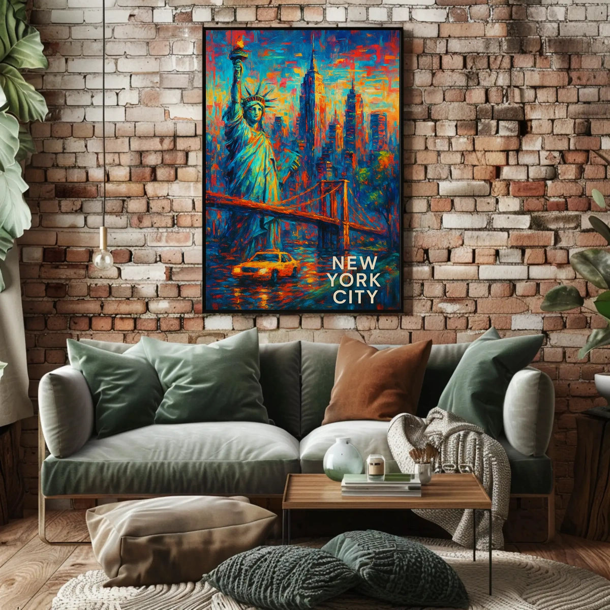 Iconic New York City Landmarks Poster Abstract Wall Art