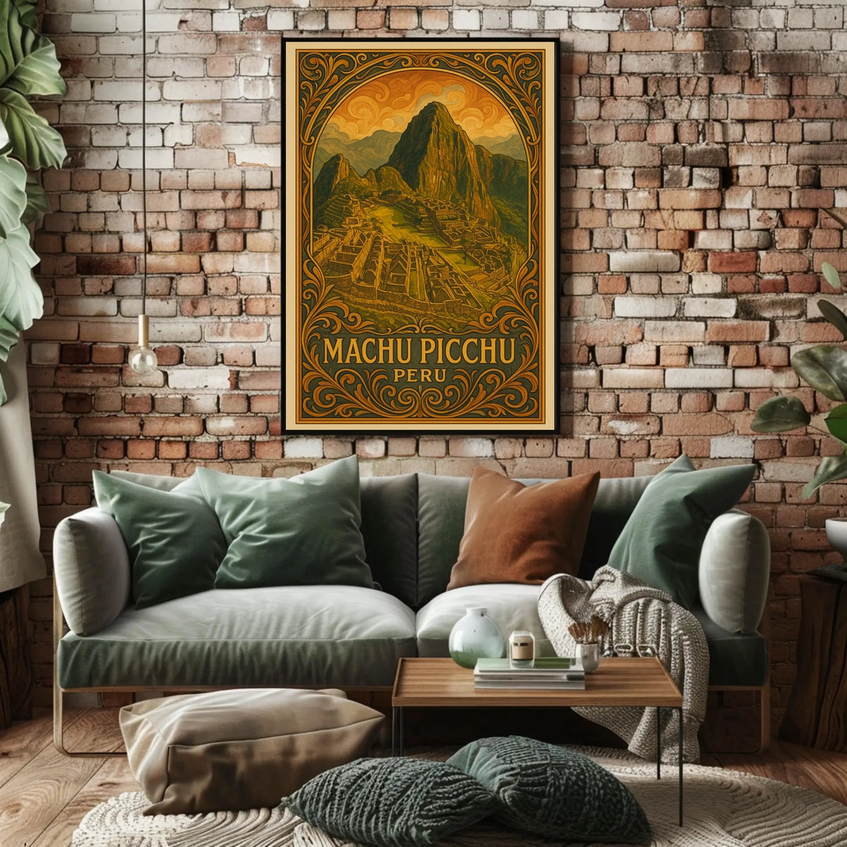 Machu Picchu Art Nouveau Heritage Masterpiece Poster