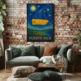 PUERTO RICO Starry Night Cultural or Heritage Poster