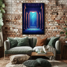 Ancient Temple Fantasy Adventure Art Poster