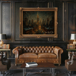New York City Skyline at Night Poster