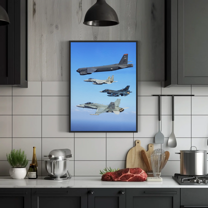 Vintage Poster Military Jets Formation
