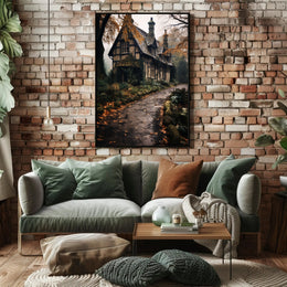 Enchanted Autumn Cottage Poster