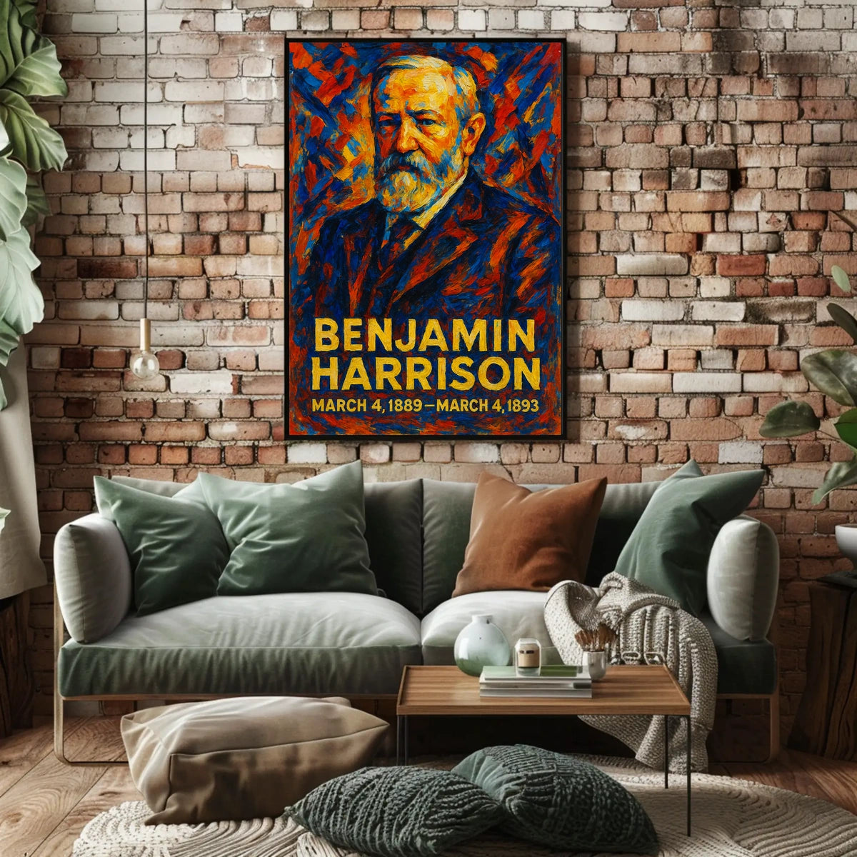 Benjamin Harrison 23rd President of the United States Glitch Hop Art Poster
