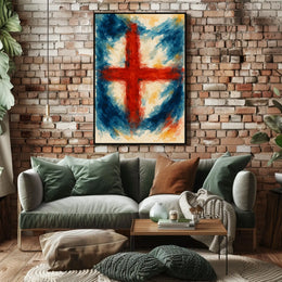 Abstract Cross In Watercolor Abstract Poster