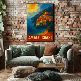 Amalfi Coast Poster Wall Art For Coastal Decor Gift
