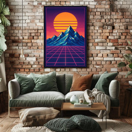 Retro-Futuristic Synthwave Art Print - Futuristic Sci-Fi Poster